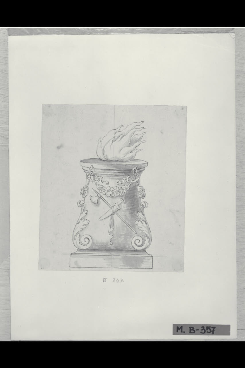 Ara all'antica (disegno) di Maggiolini (bottega) (secc. XVIII/ XIX)