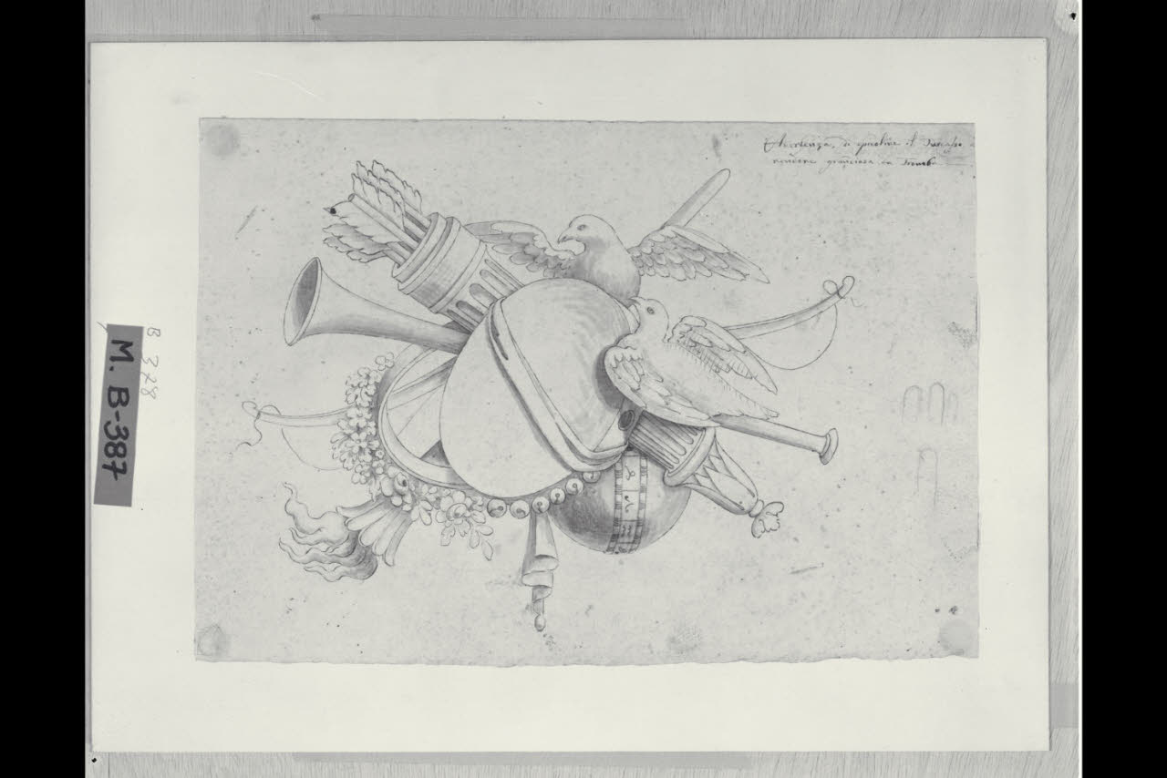 Trofeo della Musica e dell'Amore (disegno) di Maggiolini (bottega) (secc. XVIII/ XIX)