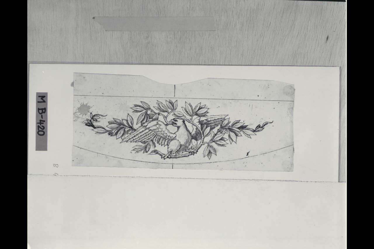 Aquila con ramo di lauro (disegno) di Maggiolini (bottega) (secc. XVIII/ XIX)