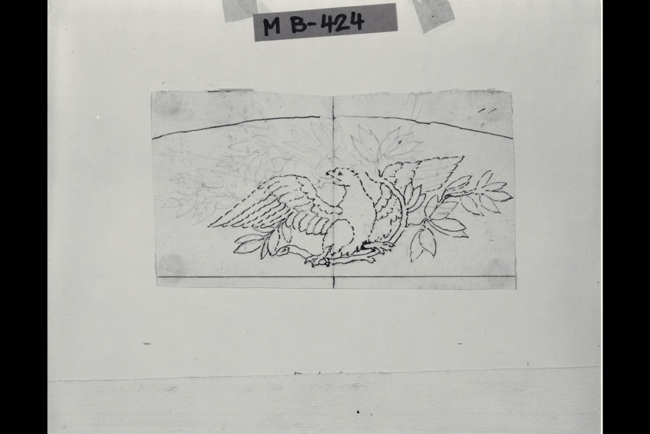 Aquila con ramo di lauro (disegno) di Maggiolini (bottega) (secc. XVIII/ XIX)