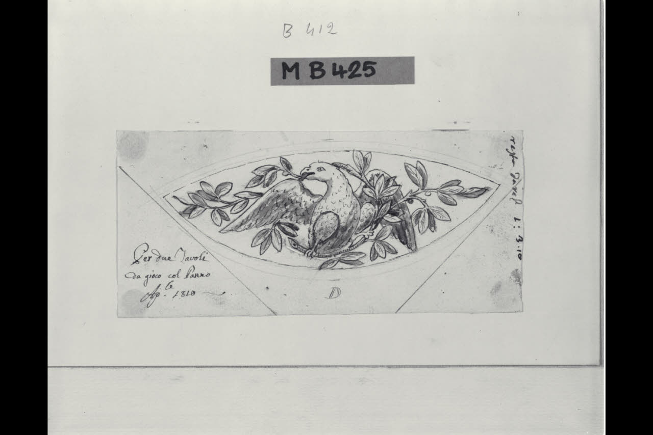 Aquila con ramo di lauro (disegno) di Maggiolini (bottega) (sec. XIX)