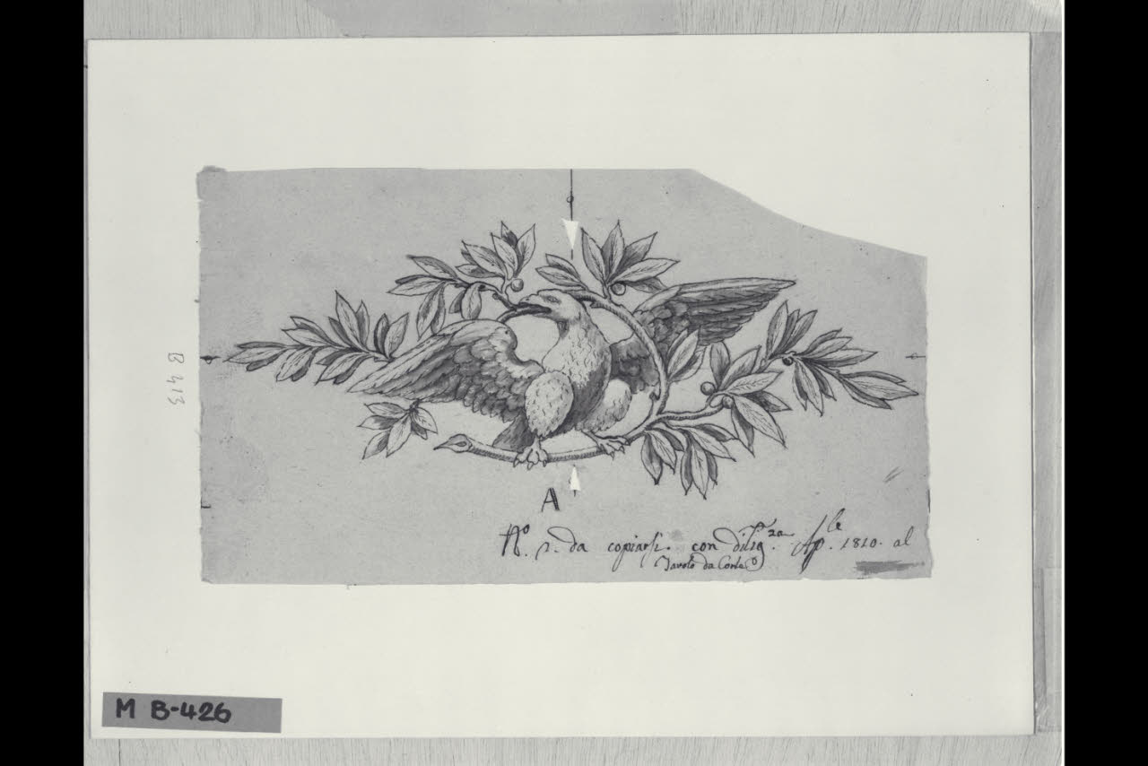 Aquila con ramo di lauro (disegno) di Maggiolini (bottega) (sec. XIX)
