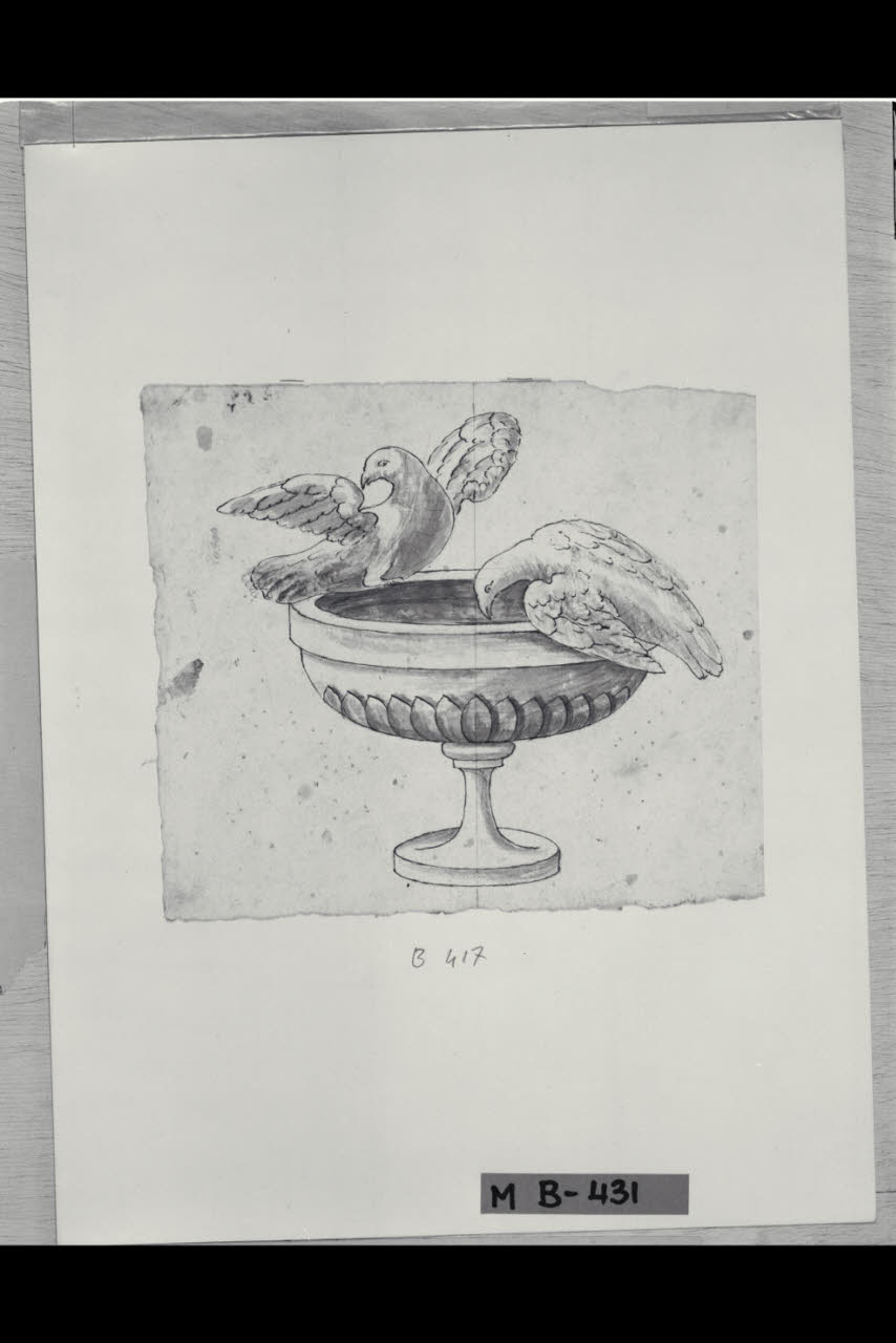Le colombe di Plinio (disegno) di Maggiolini (bottega) (secc. XVIII/ XIX)