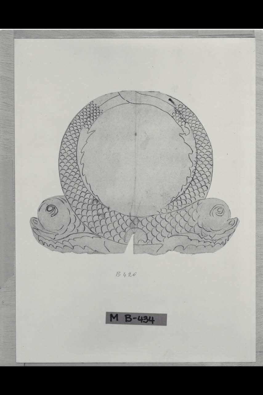 Due delfini avviluppati (disegno) di Maggiolini (bottega) (secc. XVIII/ XIX)