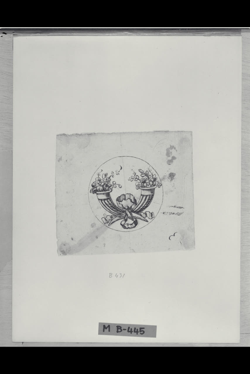 Due cornucopie (disegno) di Maggiolini (bottega) (secc. XVIII/ XIX)