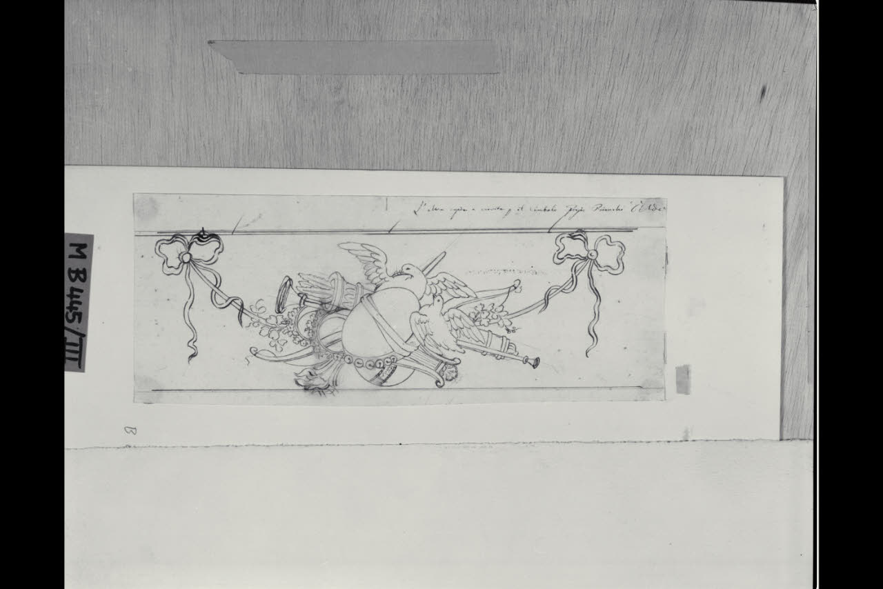 Trofeo con allegoria dell'Amore (disegno) di Maggiolini (bottega) (secc. XVIII/ XIX)
