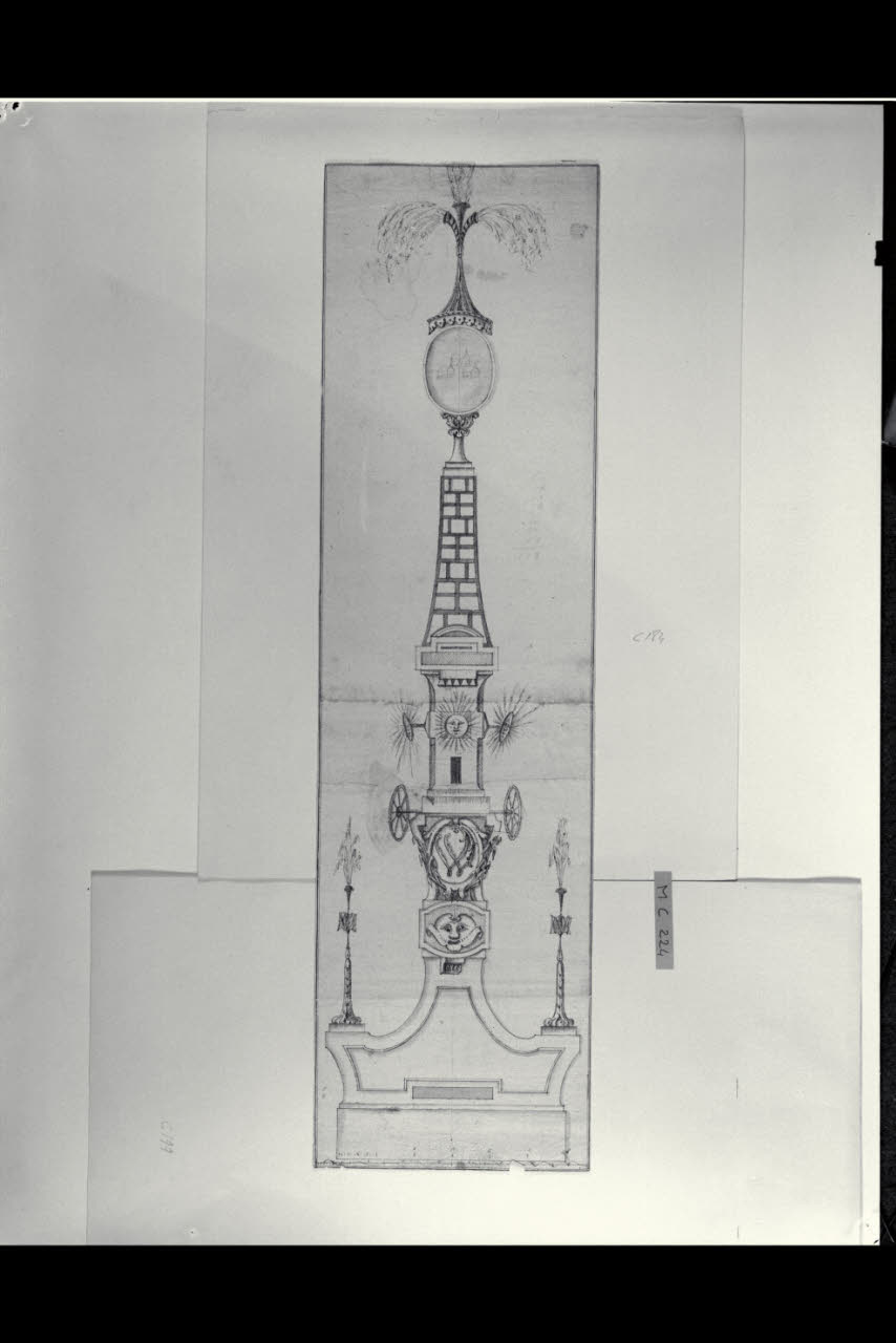 Apparato per fuochi d'artificio o per decorazione effimera (disegno) di Maggiolini (bottega) (secc. XVIII/ XIX)