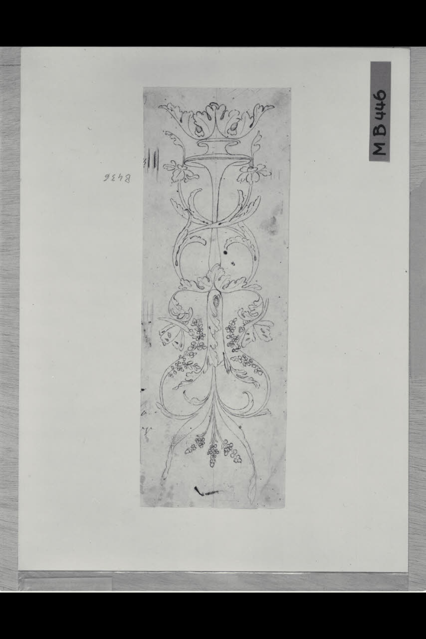 Ornato a grottesche con farfalle (disegno) di Maggiolini (bottega) (secc. XVIII/ XIX)