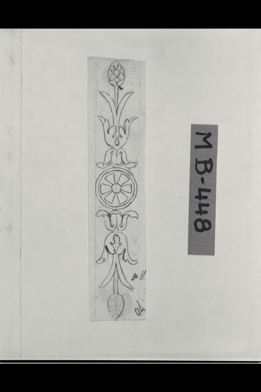 Fregio con rosone e motivi vegetali (disegno) di Maggiolini (bottega) (secc. XVIII/ XIX)