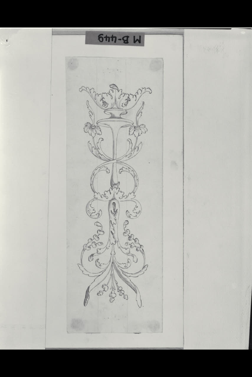 Ornato a grottesche con farfalle (disegno) di Maggiolini (bottega) (secc. XVIII/ XIX)