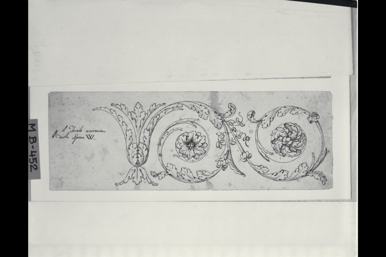 Fregio con girali (disegno) di Maggiolini (bottega) (secc. XVIII/ XIX)