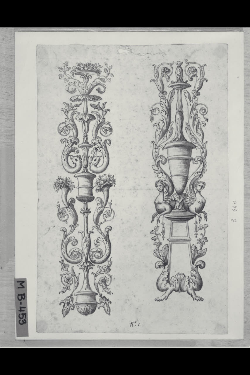 Candelabre (disegno) di Maggiolini (bottega) (secc. XVIII/ XIX)