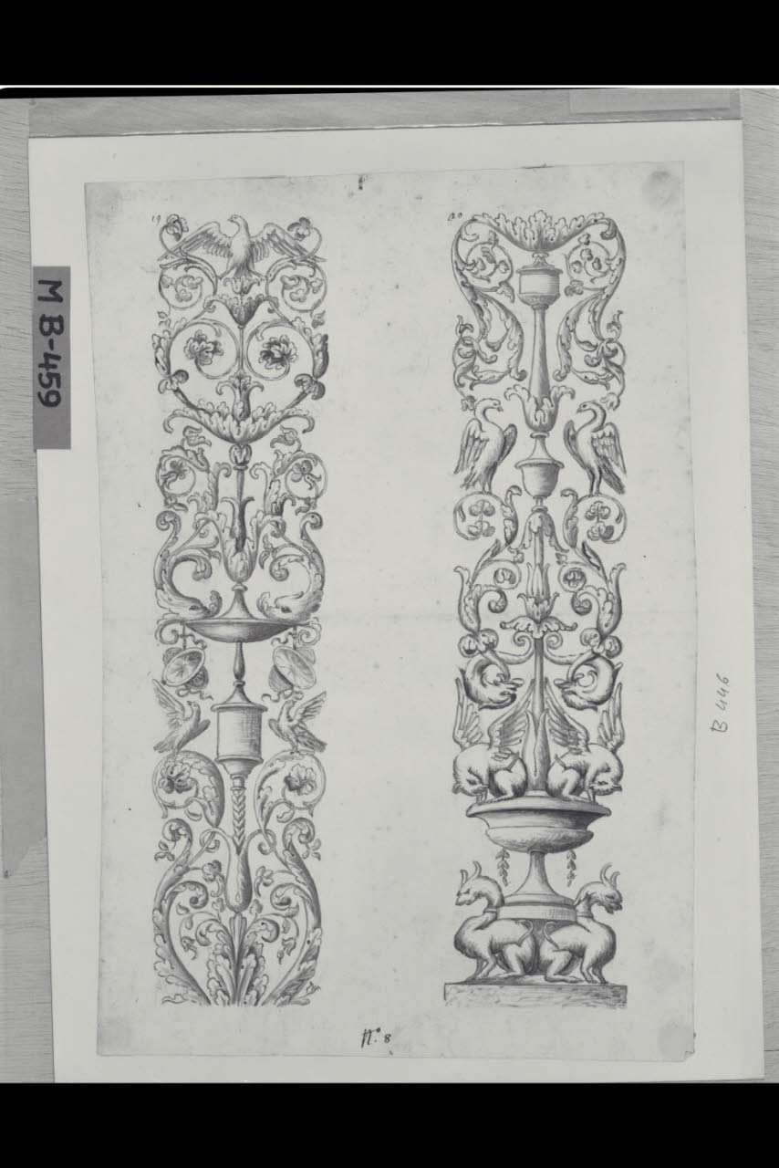 Candelabre (disegno) di Maggiolini (bottega) (secc. XVIII/ XIX)