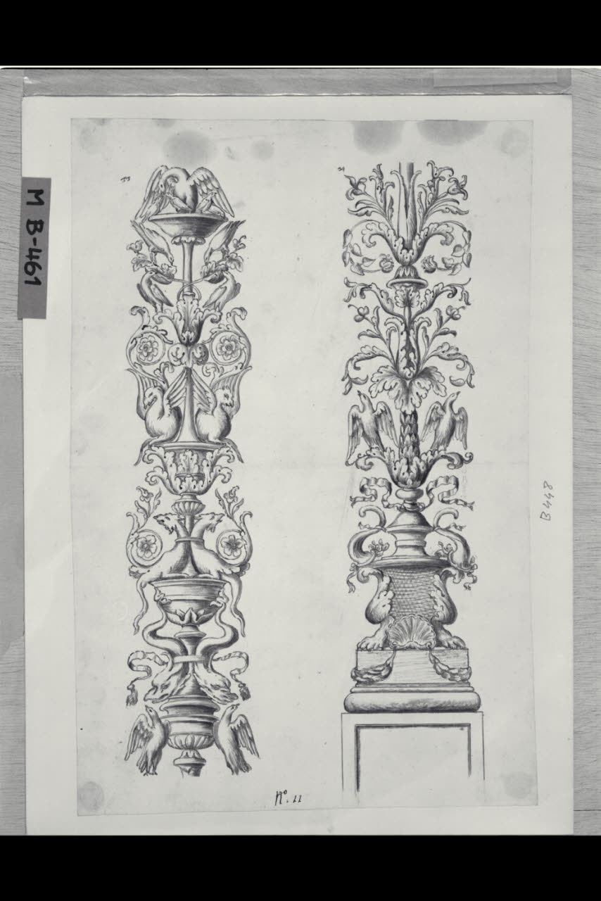 Candelabre (disegno) di Maggiolini (bottega) (secc. XVIII/ XIX)