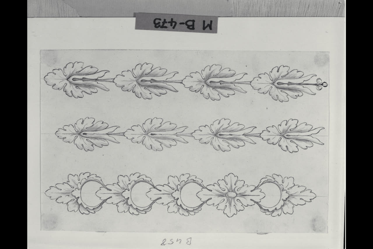 Tre fregi fitomorfi (disegno) di Maggiolini (bottega) (secc. XVIII/ XIX)