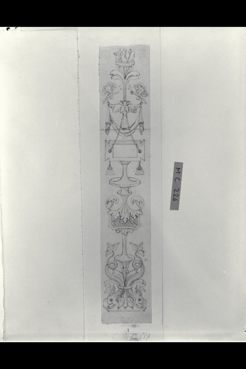 Candelabra (disegno) di Maggiolini (bottega) (secc. XVIII/ XIX)