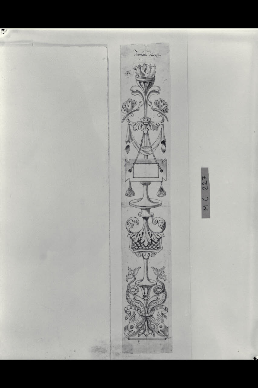 Candelabra (disegno) di Maggiolini (bottega) (secc. XVIII/ XIX)