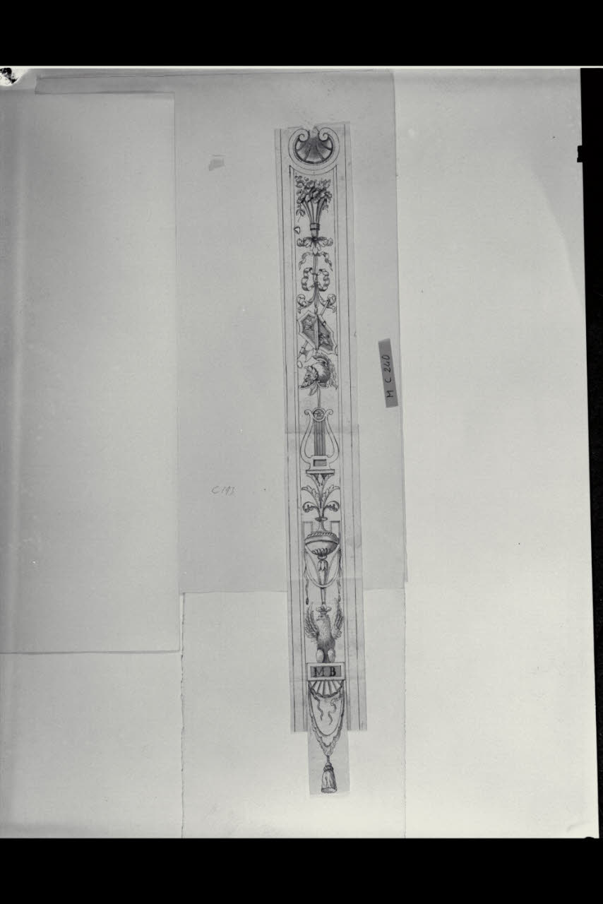 Candelabra (disegno) di Maggiolini (bottega) (secc. XVIII/ XIX)