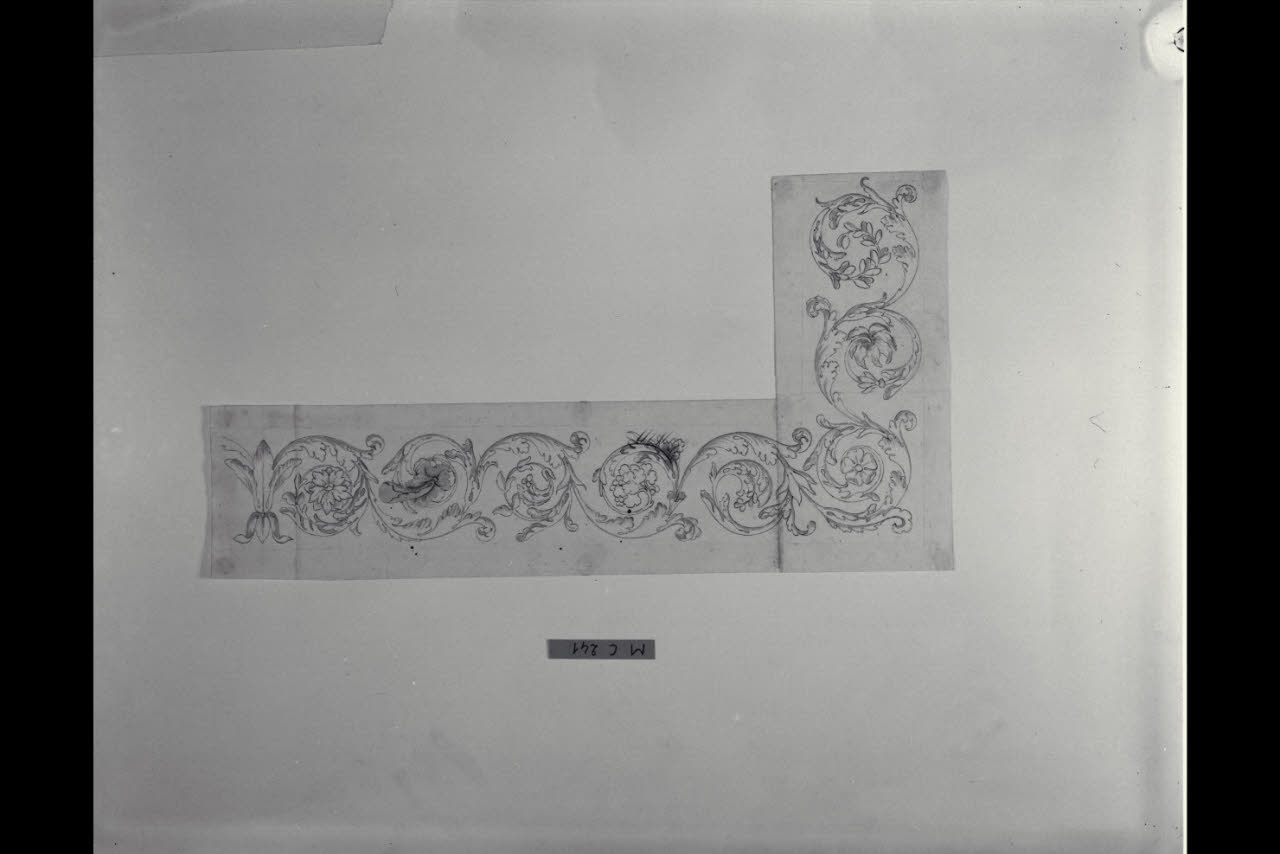 Incorniciatura a girali (disegno) di Maggiolini (bottega) (secc. XVIII/ XIX)