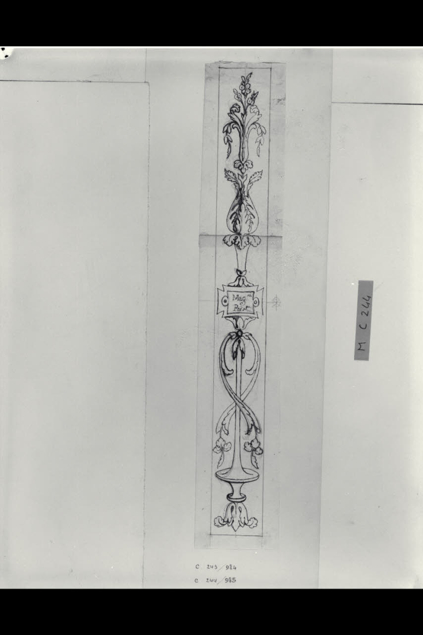 Candelabra (disegno) di Maggiolini (bottega) (secc. XVIII/ XIX)