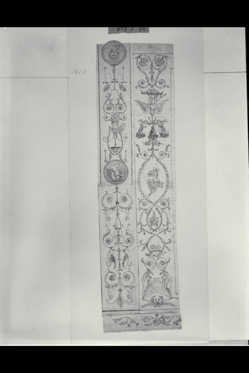 Due candelabre (disegno) di Maggiolini (bottega) (secc. XVIII/ XIX)