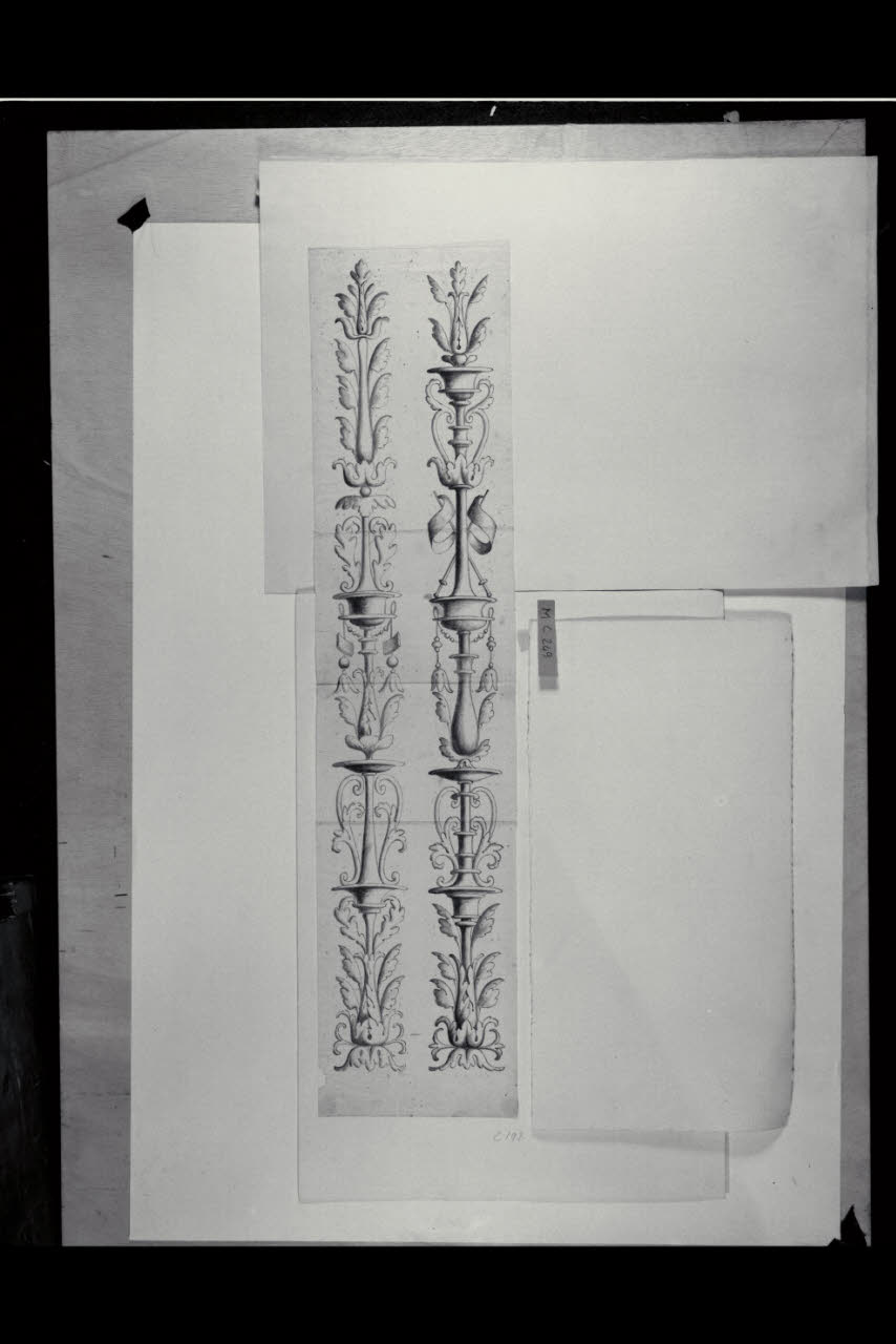 Due candelabre (disegno) di Maggiolini (bottega) (secc. XVIII/ XIX)