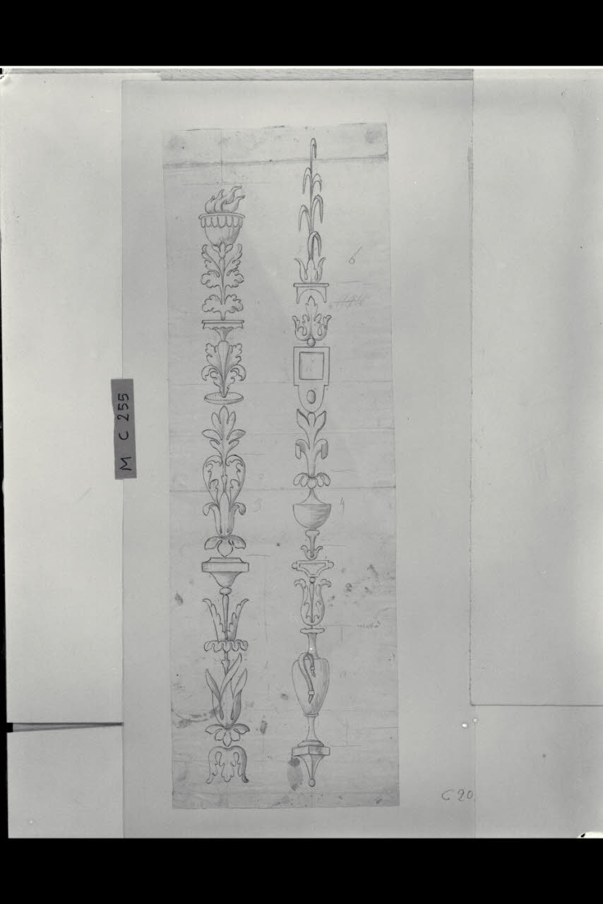 Due candelabre (disegno) di Maggiolini (bottega) (secc. XVIII/ XIX)