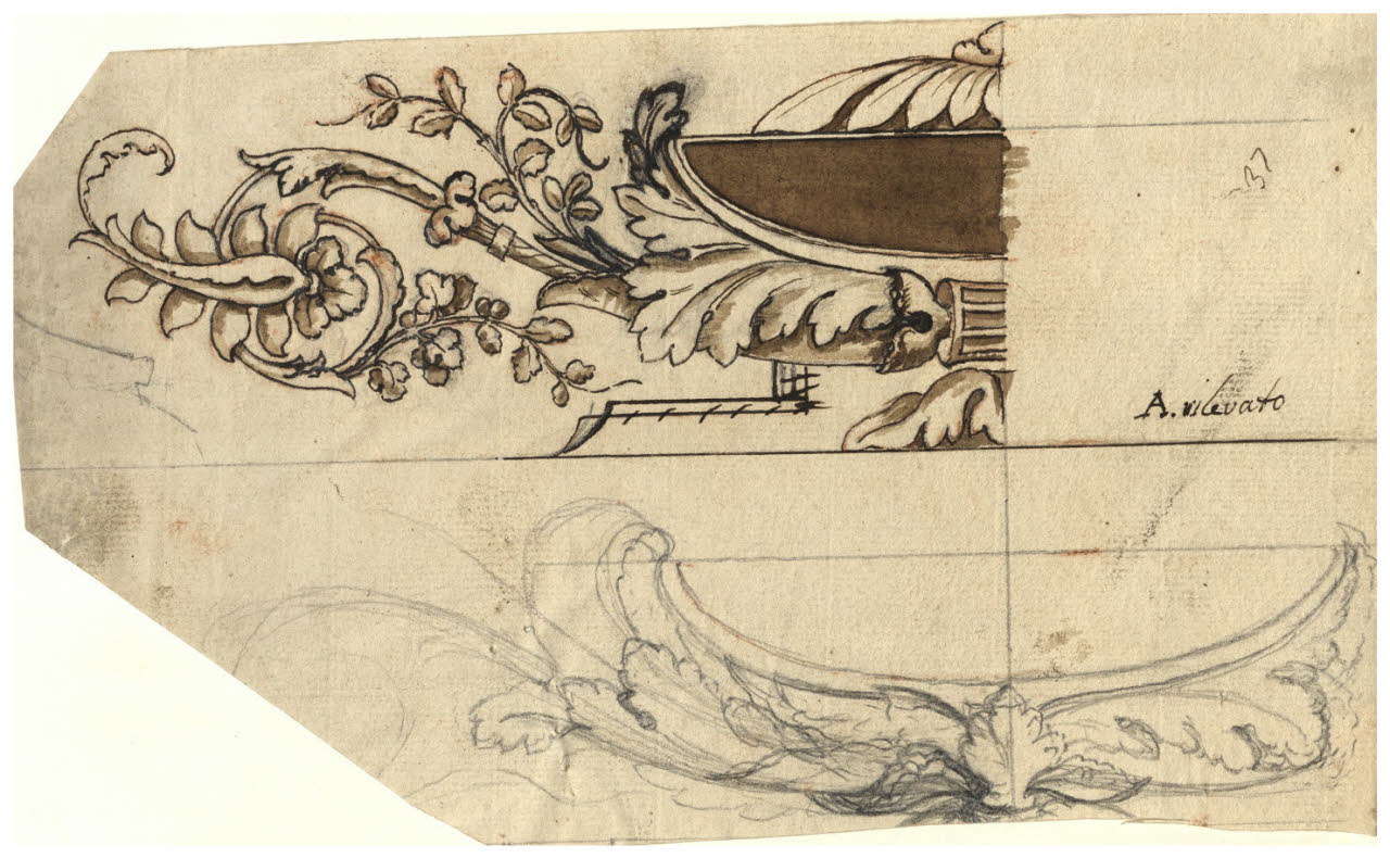 Studio per lo schienale di una sedia (disegno) di Maggiolini (bottega) (secc. XVIII/ XIX)