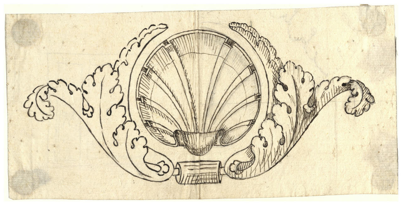 Conchiglia e foglie di acanto (disegno) di Maggiolini (bottega) (secc. XVIII/ XIX)