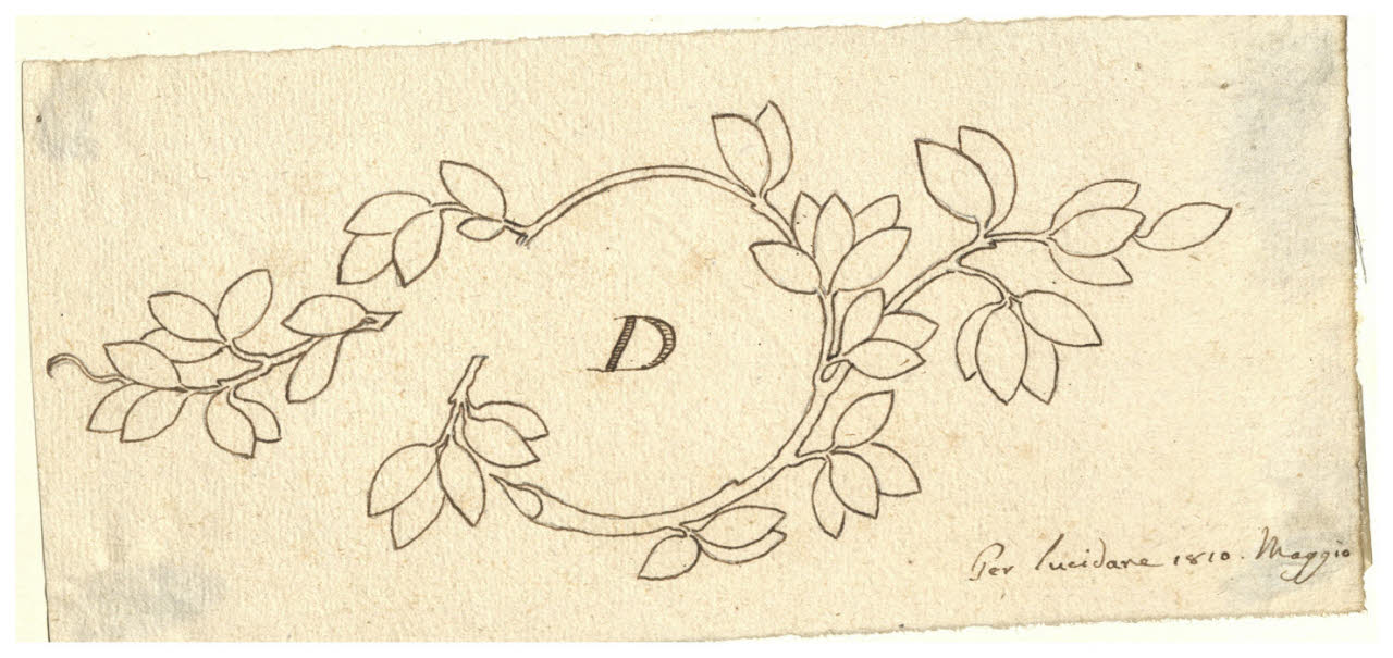 Motivo fogliaceo (disegno) di Maggiolini (bottega) (sec. XIX)