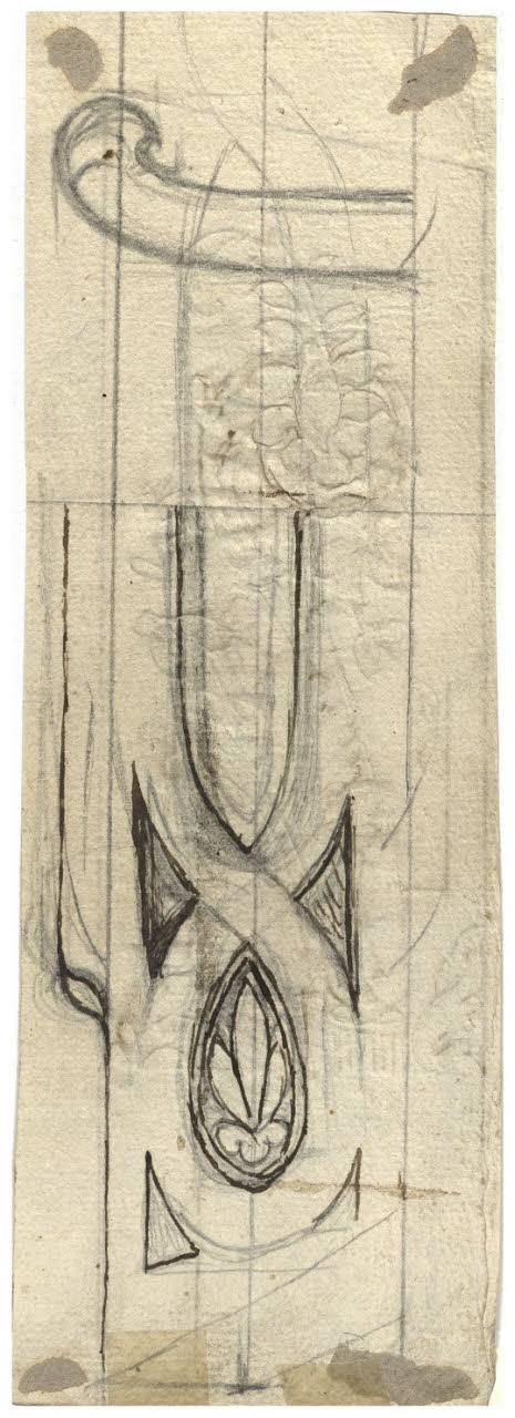 Studio per lo schienale di una sedia (disegno) di Maggiolini (bottega) (secc. XVIII/ XIX)