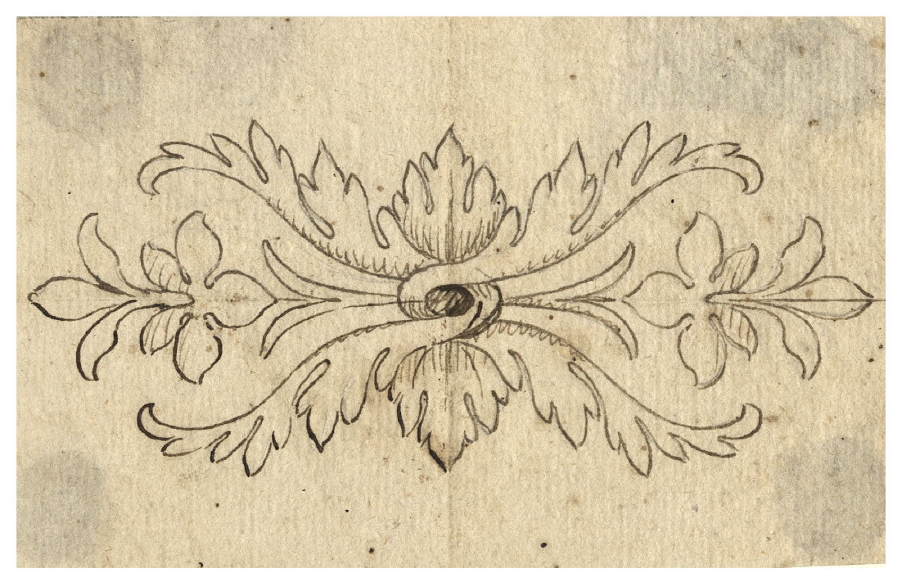 Motivo fogliaceo (disegno) di Maggiolini (bottega) (secc. XVIII/ XIX)
