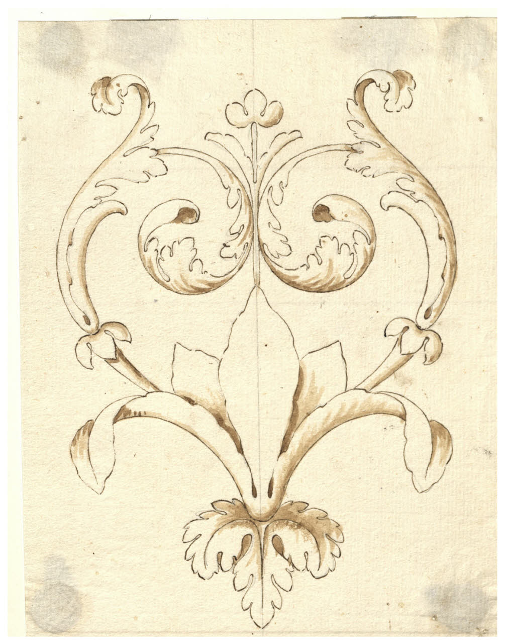 Motivo fogliaceo (disegno) di Maggiolini (bottega) (secc. XVIII/ XIX)