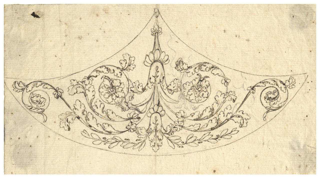 Motivo fogliaceo (disegno) di Maggiolini (bottega) (secc. XVIII/ XIX)