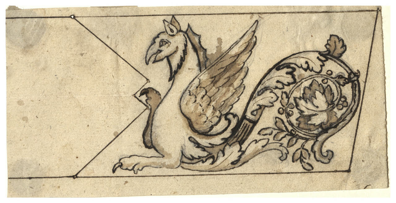 Ippogrifo (disegno) di Maggiolini (bottega) (secc. XVIII/ XIX)