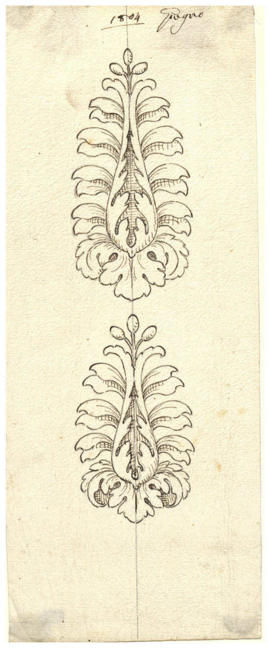 Motivi fogliacei (disegno) di Maggiolini (bottega) (secc. XVIII/ XIX)