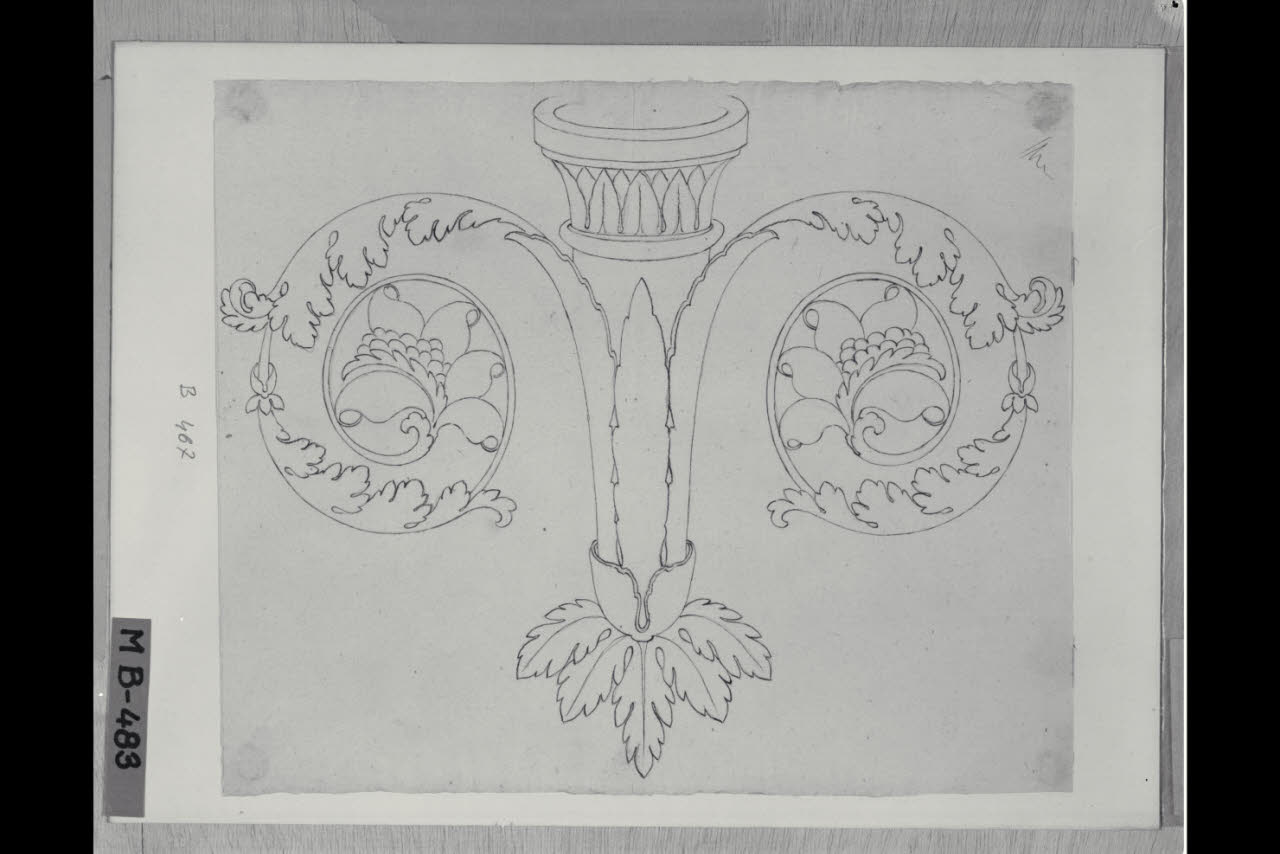 Ornato con foglie d'acanto (disegno) di Maggiolini (bottega) (secc. XVIII/ XIX)
