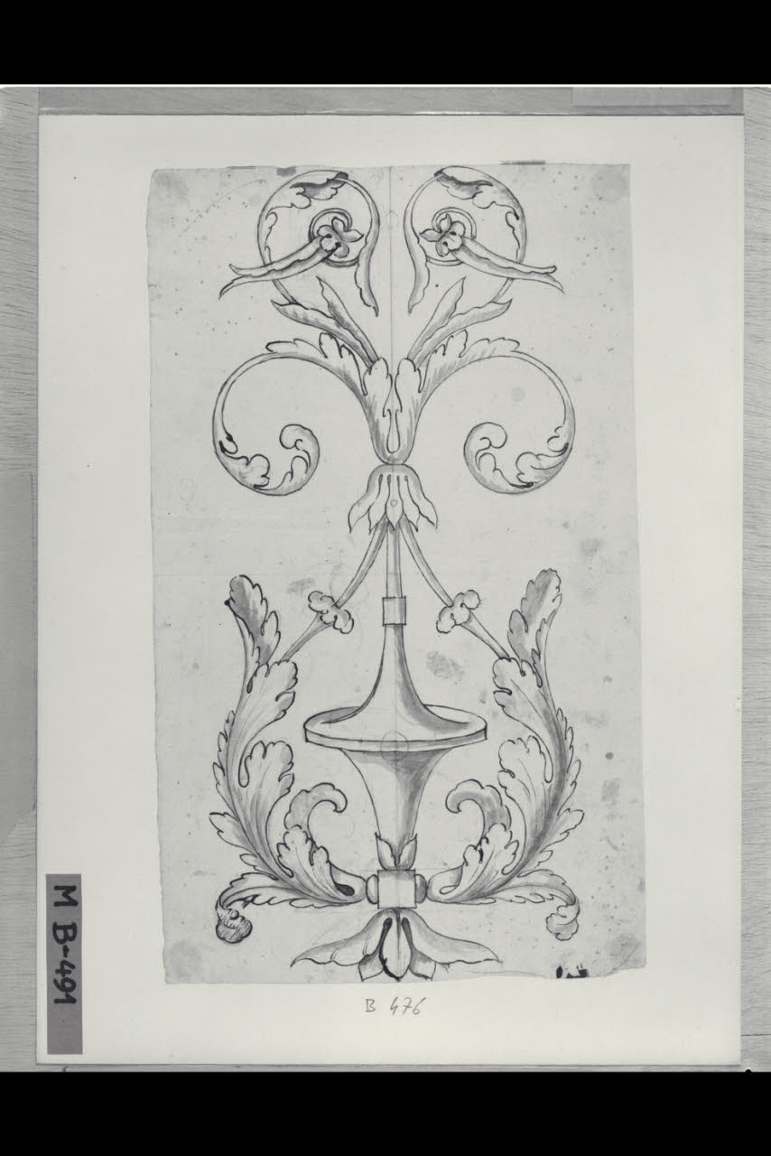 Candelabra (disegno) di Maggiolini (bottega) (secc. XVIII/ XIX)