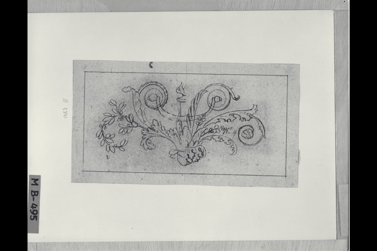 Girale d'acanto con versione alternativa (disegno) di Maggiolini (bottega) (fine sec. XVIII)