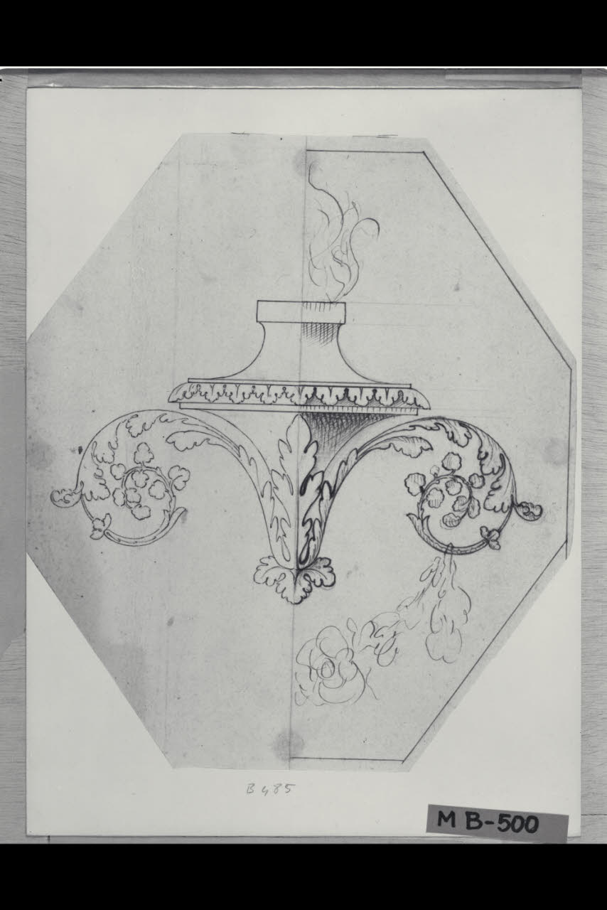 Elemento di candelabra (disegno) di Maggiolini (bottega) (secc. XVIII/ XIX)