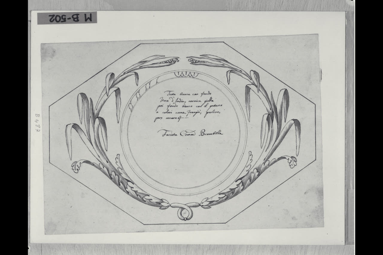 Incorniciatura ornamentale (disegno) di Maggiolini (bottega) (secc. XVIII/ XIX)