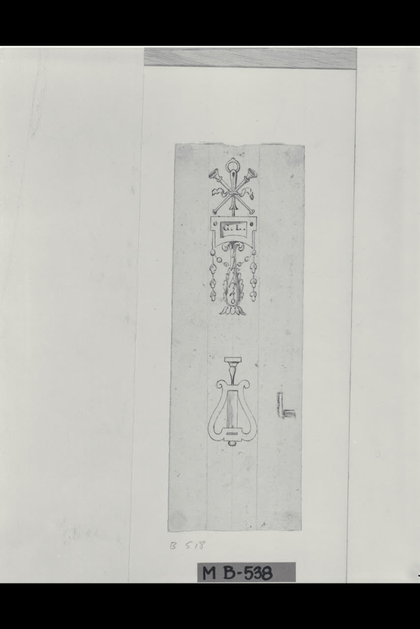 Candelabra (disegno) di Maggiolini (bottega) (secc. XVIII/ XIX)