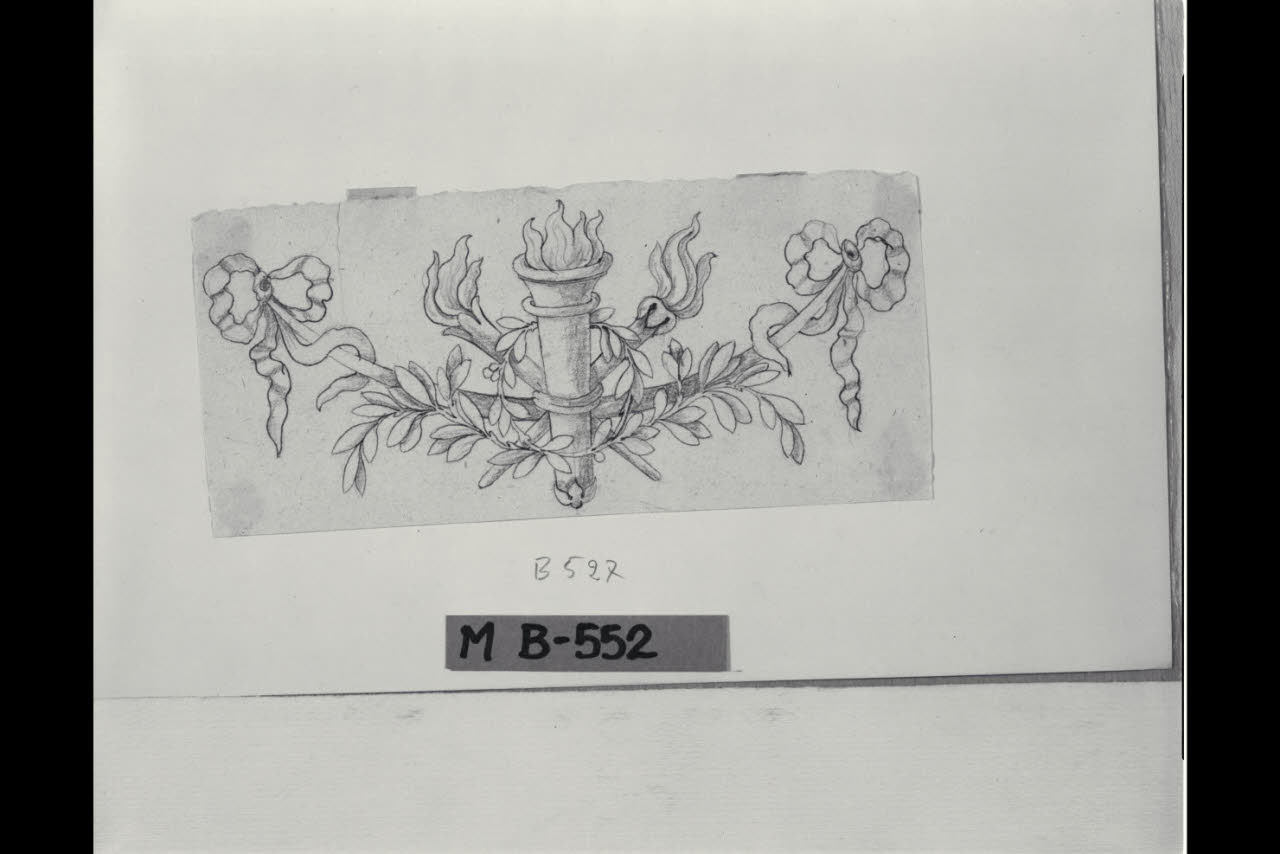 Fregio con fiaccole (disegno) di Maggiolini (bottega) (secc. XVIII/ XIX)