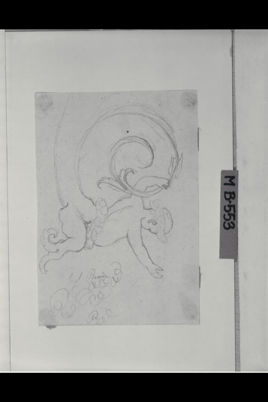 Tritone (dall'antico) (disegno) di Maggiolini (bottega) (secc. XVIII/ XIX)