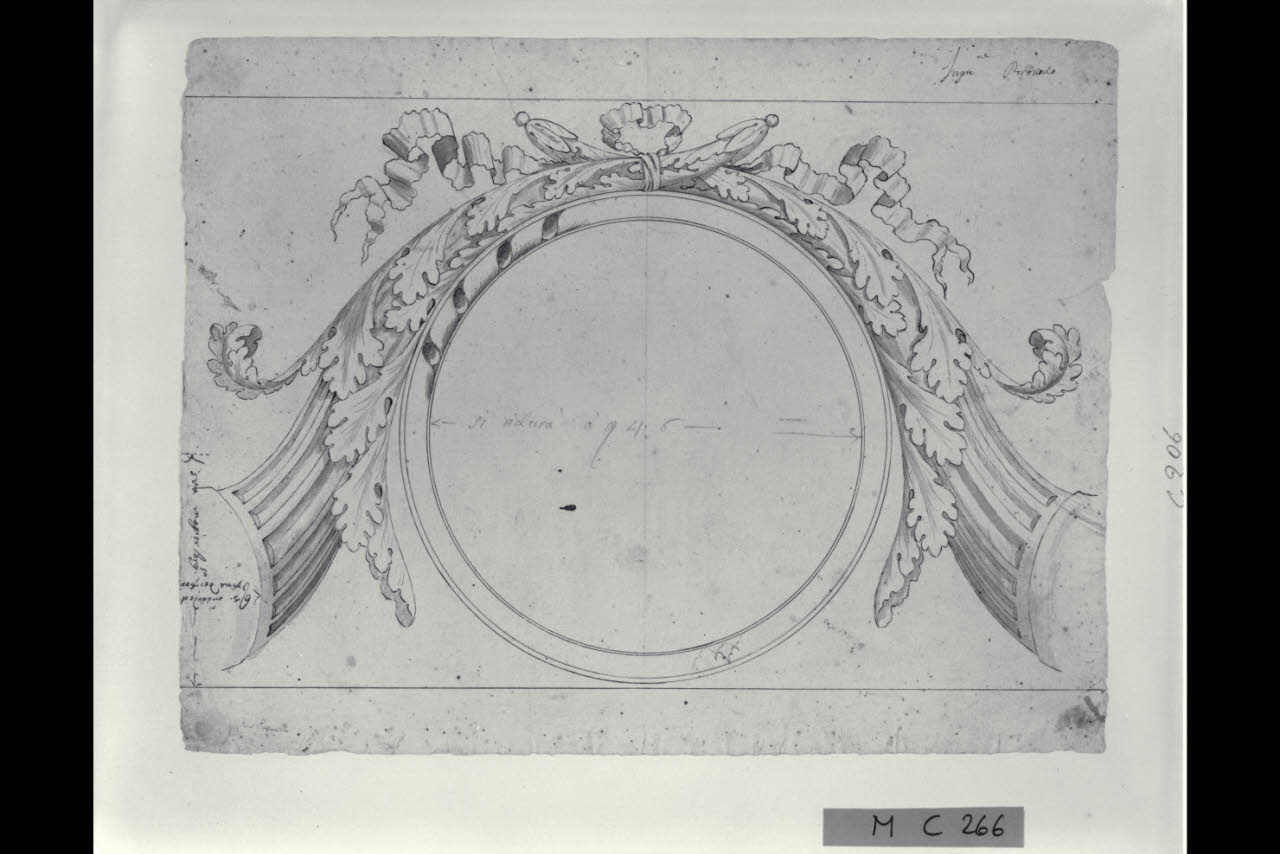 Idea per la facciata di un comò (disegno) di Maggiolini (bottega) (secc. XVIII/ XIX)