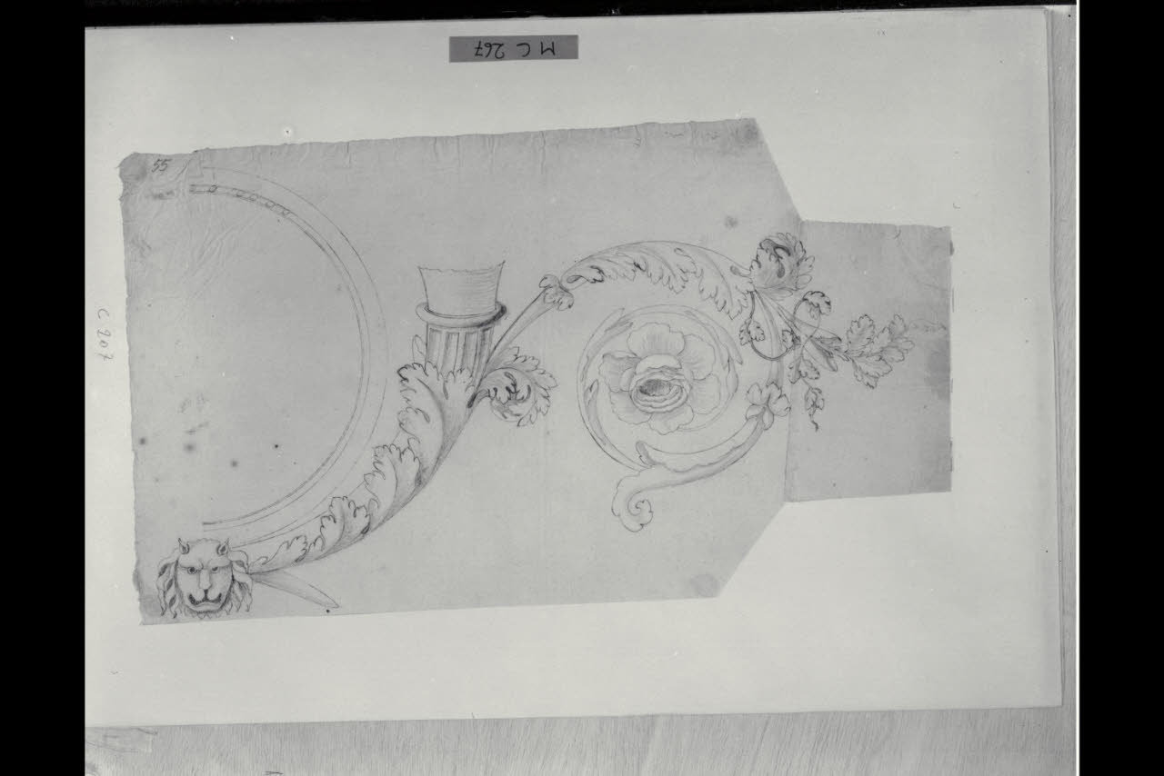 Idea per la facciata di un comò (disegno) di Maggiolini (bottega) (secc. XVIII/ XIX)