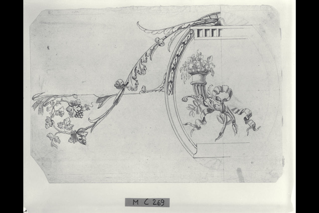 Idea per la facciata di un comò (disegno) di Maggiolini (bottega) (secc. XVIII/ XIX)
