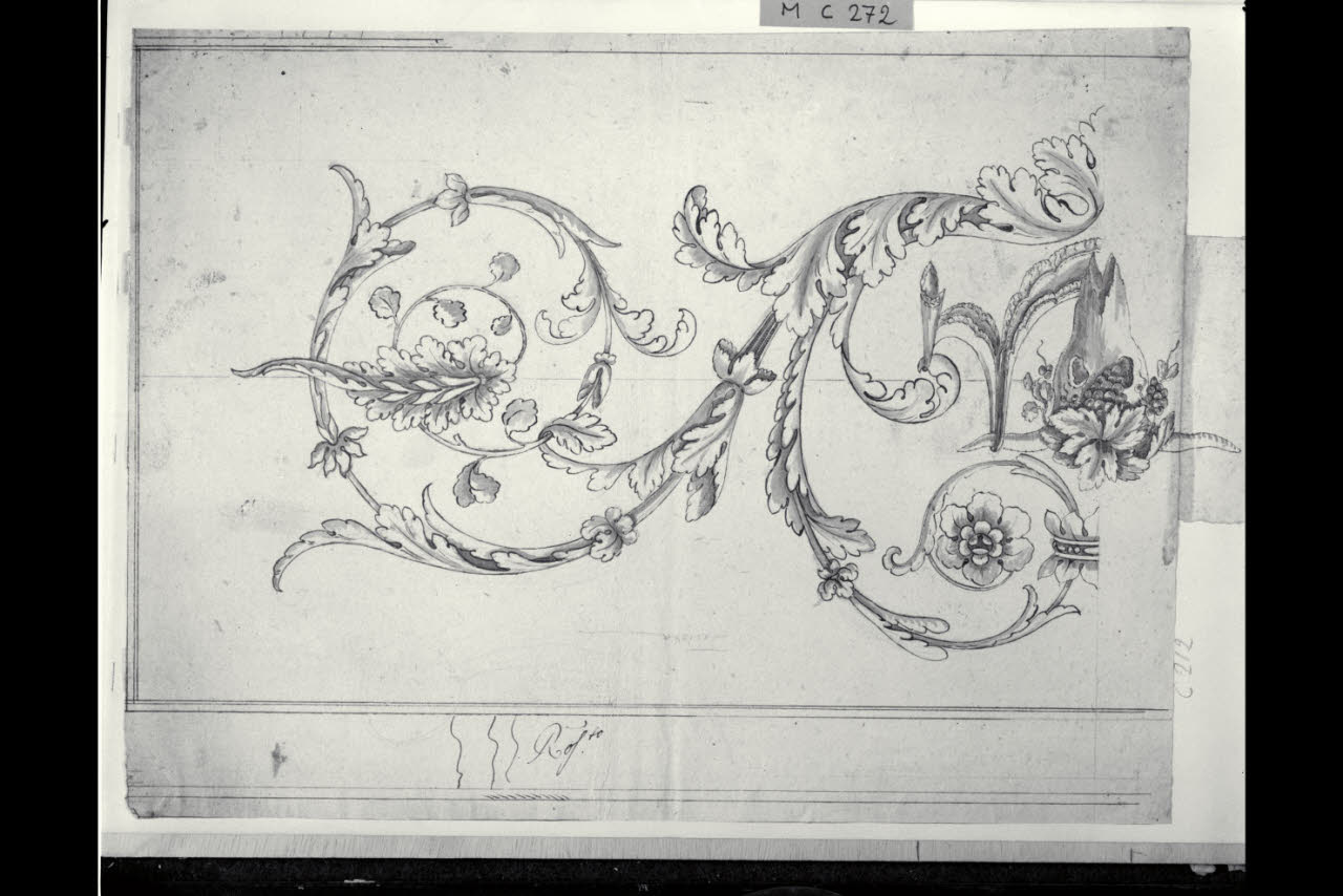 Idea per la facciata di un comò (disegno) di Maggiolini (bottega) (secc. XVIII/ XIX)