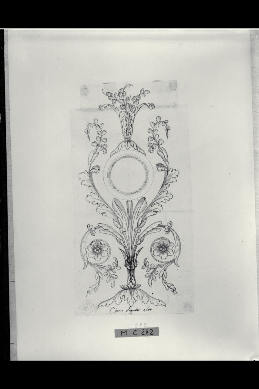 Idea per la decorazione di un secrétaire (disegno) di Maggiolini (bottega) (secc. XVIII/ XIX)