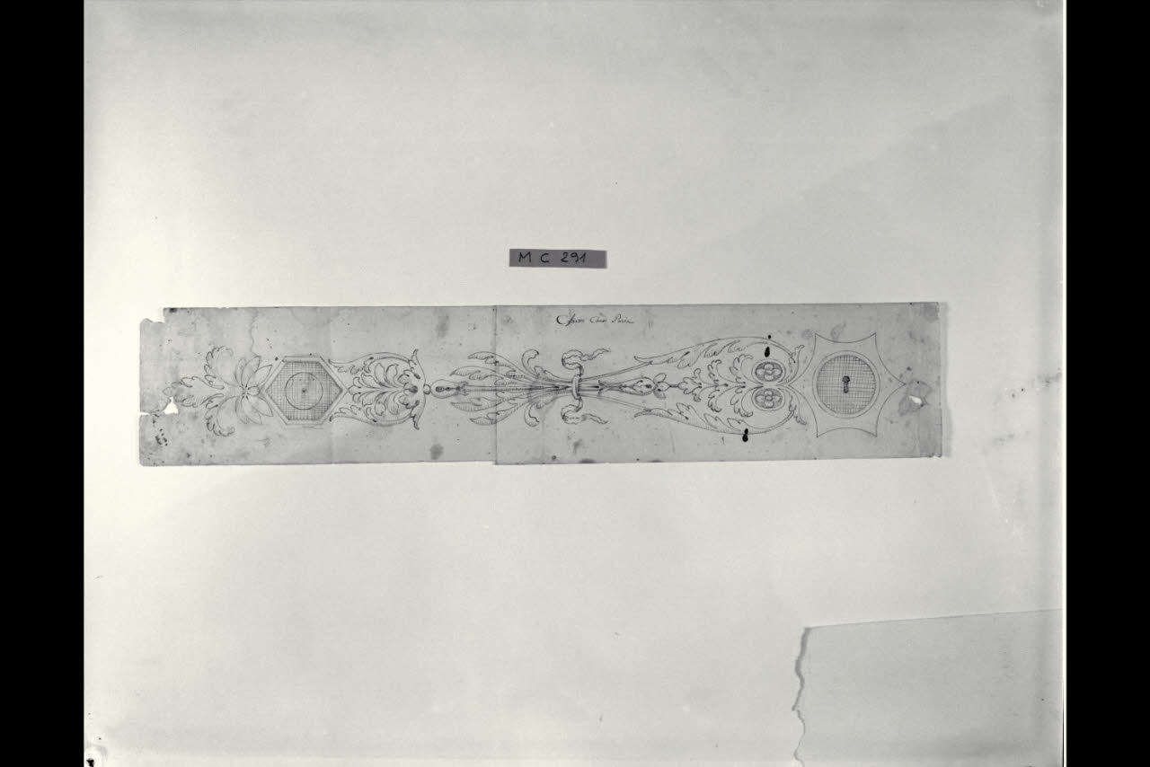 Fregio con toppa (disegno) di Maggiolini (bottega) (secc. XVIII/ XIX)